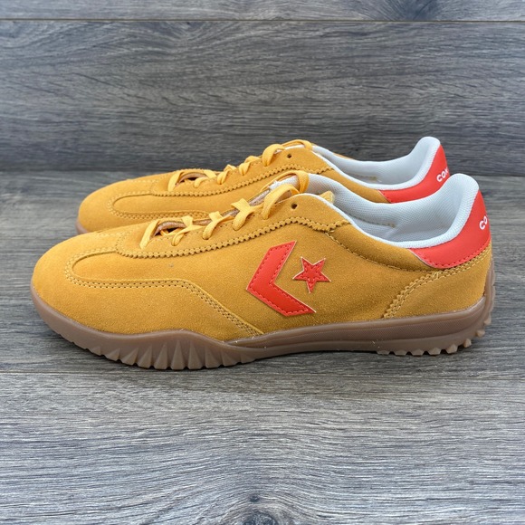 Converse Run Star Suede Low Top Sneakers Men's 7.5 Mustard Yellow Orange - Picture 1 of 14